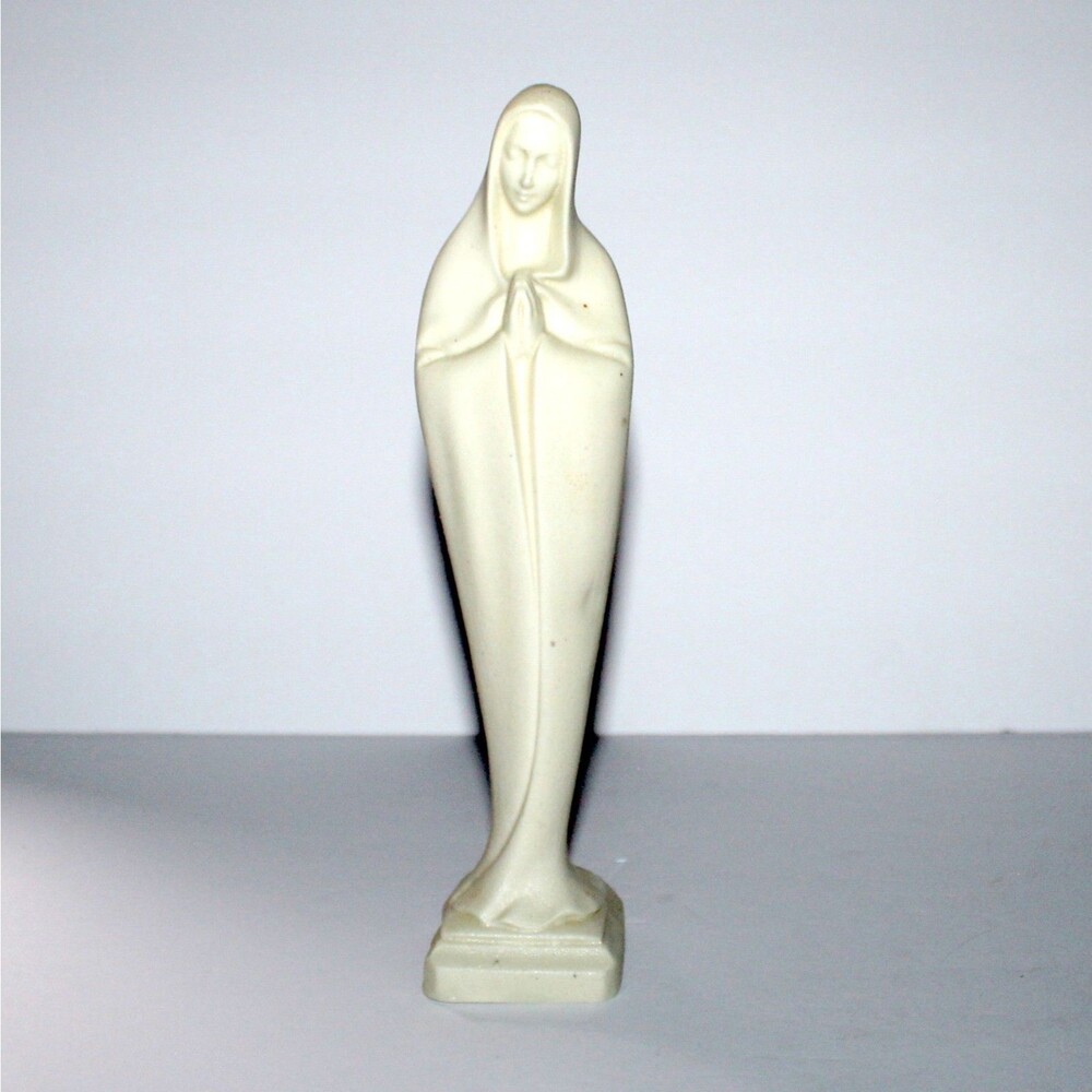 Vintage Virgin Mary porcelain figurine white 9" religious